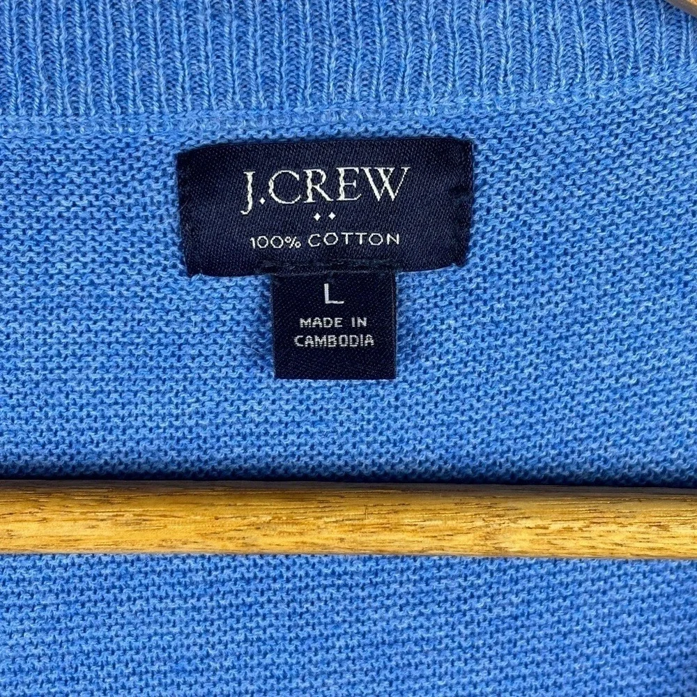 J. Crew Men's Large Sky Blue‎ 100% Cotton Crew neck Pullover Sweater Long sleeve